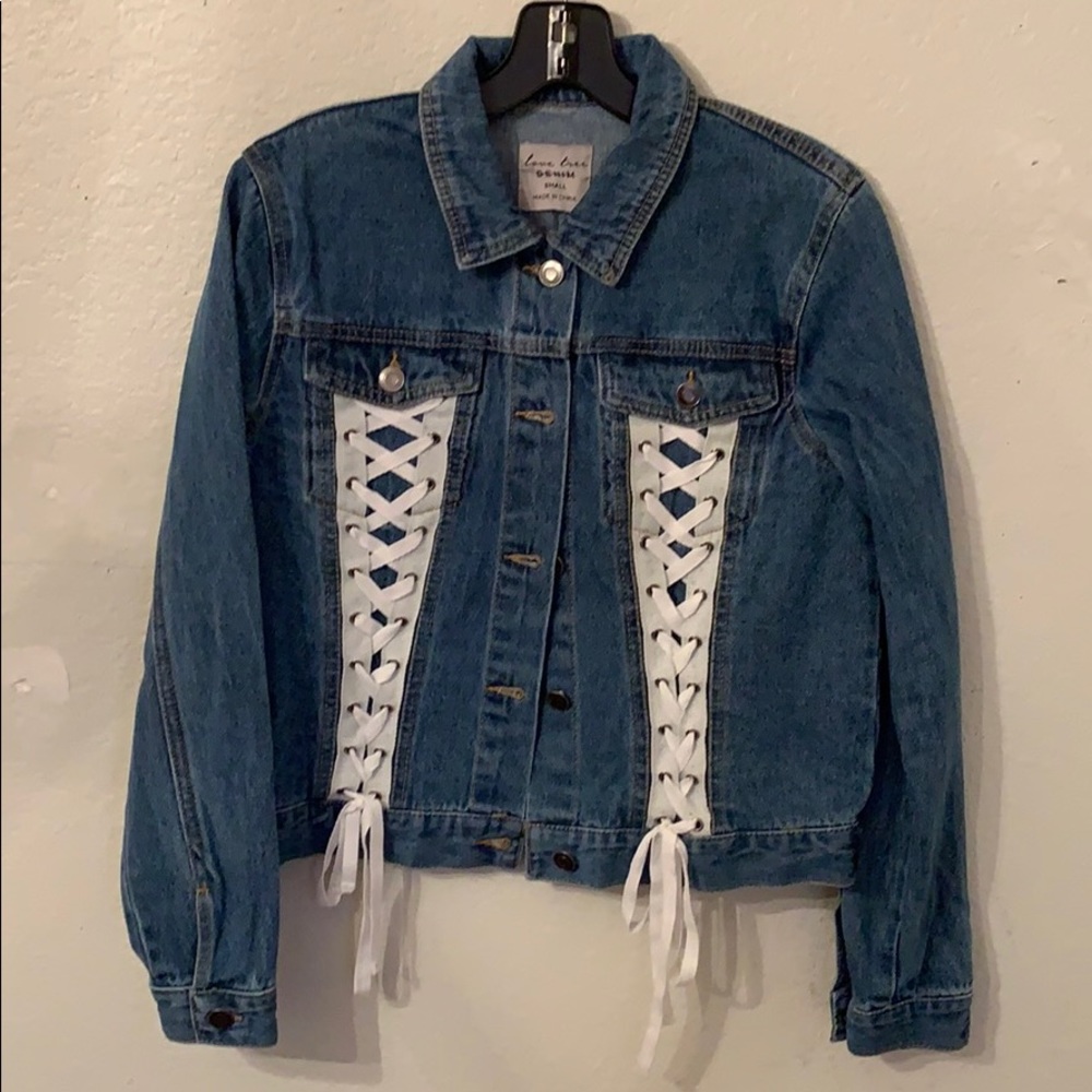 Denim Shoe Lace Jean Jacket